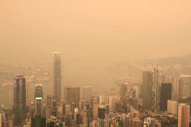 istock hk financial district obscured by air pollution 671360490