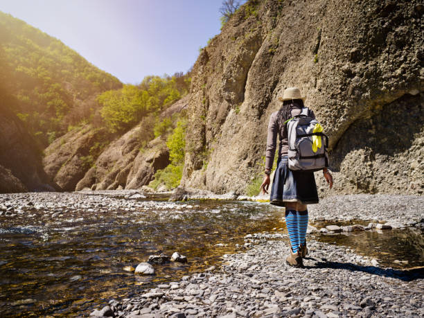 Young African Hiking Woman