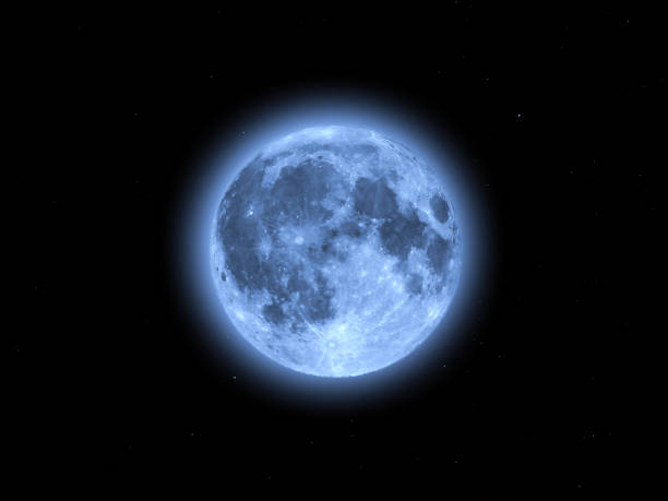 istock Full moon seen with telescope 671394324