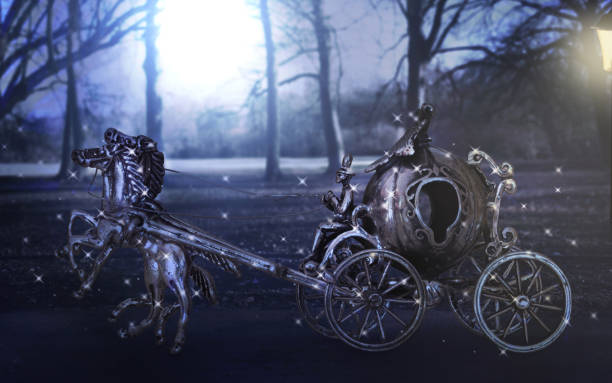 istock Magical carriage at night in the moonlight. 671400236