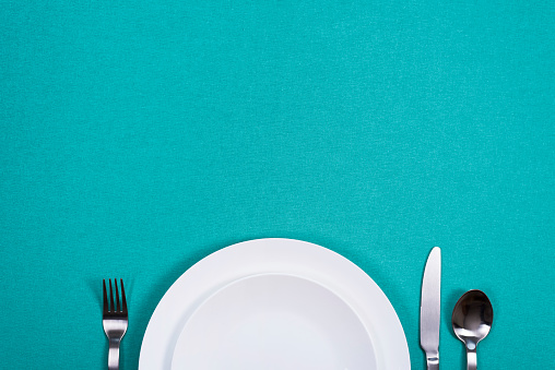 Dinner plate header with copy space