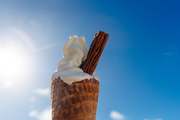 istock Ice Cream against blue sky, Newquay, Cornwall. 671407172