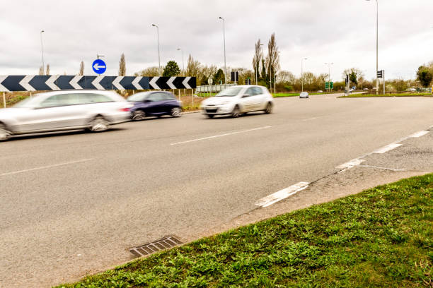 istock Day view background of UK Motorway Road 671415090