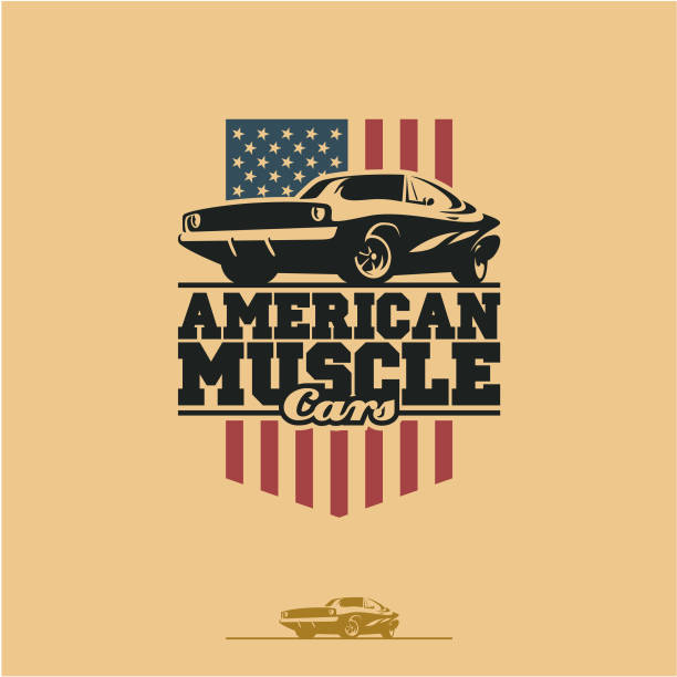 ilustrações de stock, clip art, desenhos animados e ícones de american muscle car - muscle car illustrations