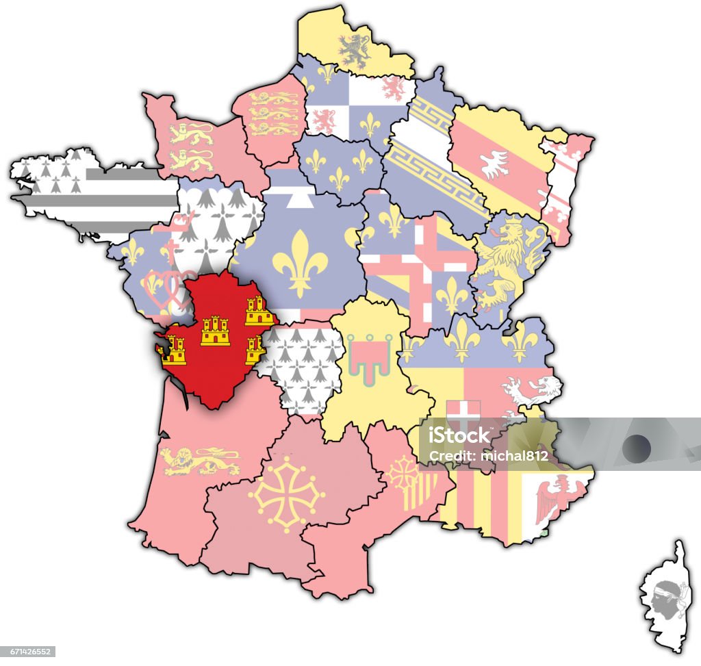 ポワトゥー = シャラント フランスの古地図に - ストックフォト・写真素材...