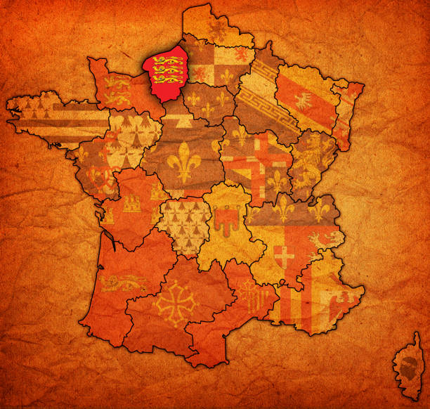 istock Upper Normandy on old map of france 671426920