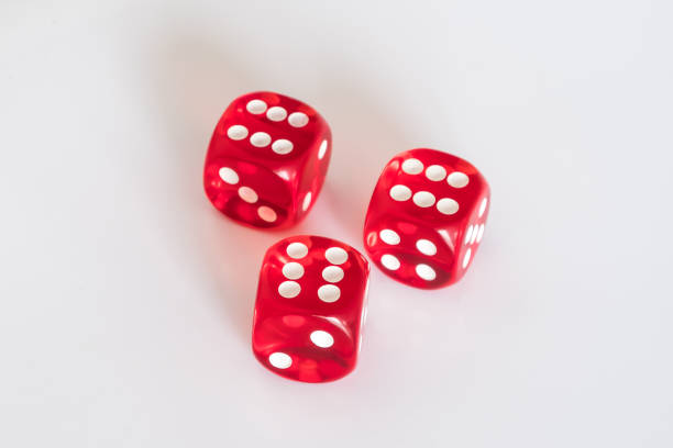 dice white single isolated on white background.