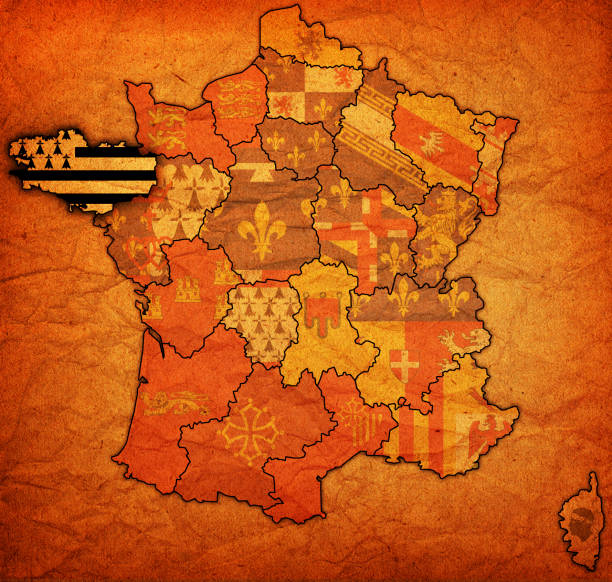 istock Brittany on old map of france 671427984