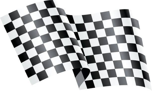 флаг ралли - checkered flag starting line sports race flag stock illustrations