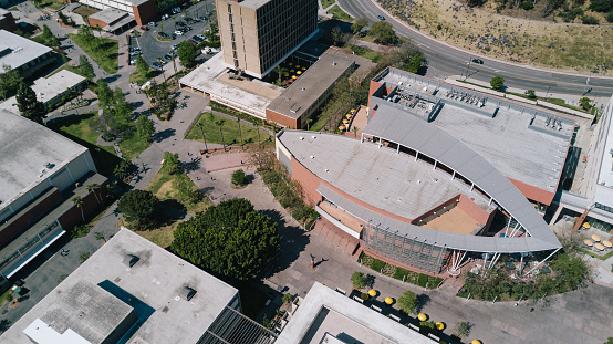 Aerial shot of Cal State LA.