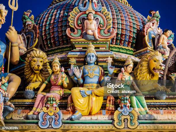 Hindu Gods Decoration In Sri Mariamman Temple Singapore Stock Photo - Download Image Now