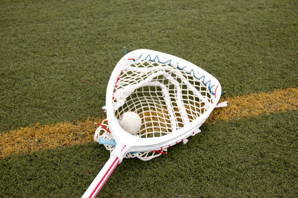 istock Lacrosse Goalie stick with a ball in it 671431720