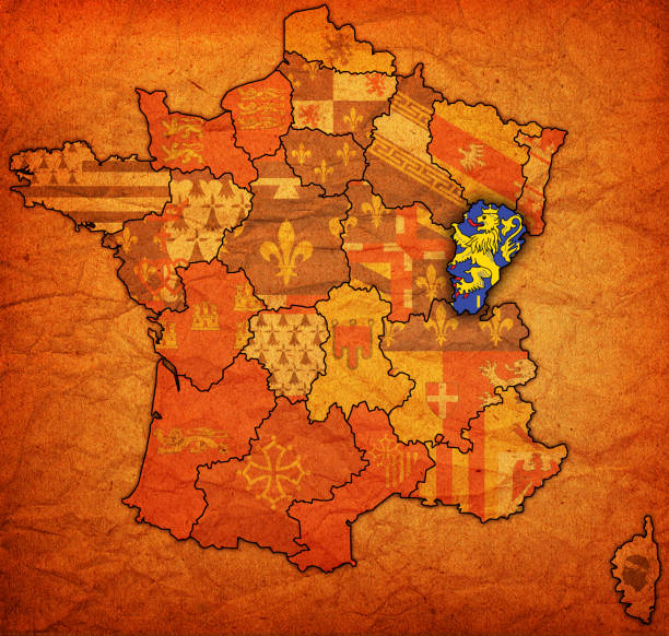 istock Franche-Comte on old map of france 671436502