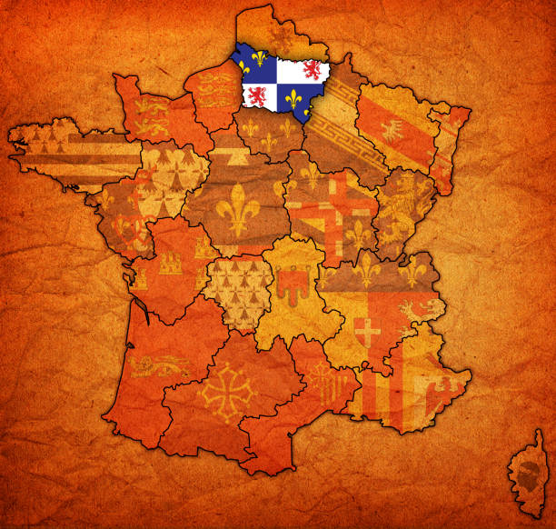 istock Picardy on old map of france 671436564