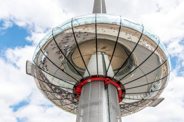 Brighton observation tower seafront Sussex coastline Brighton observation tower at seafront Sussex coastline. Hove stock pictures, royalty-free photos & images