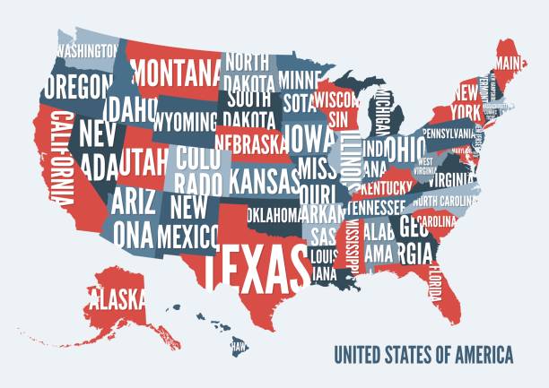 istock United  States of America map print poster design. 671455592