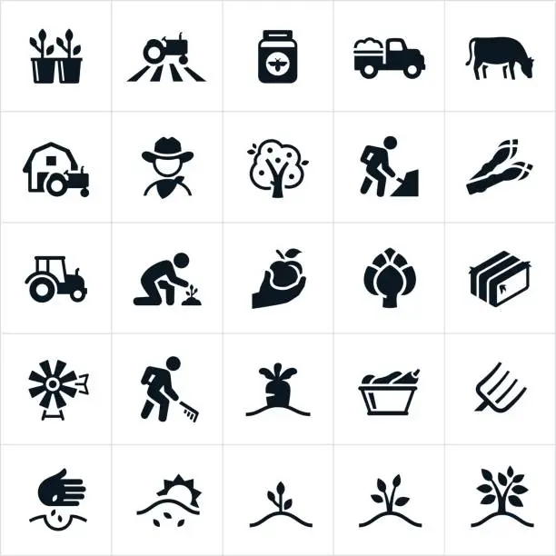 Vector illustration of Farming and Agriculture Icons
