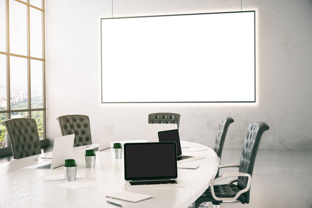 istock Meeting room with billboard 671471684
