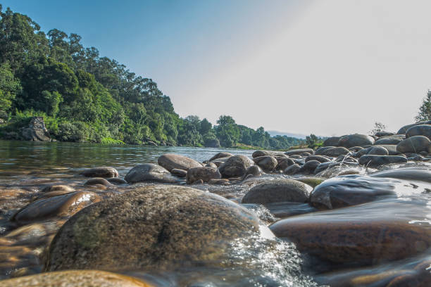 River current with stones in portugal