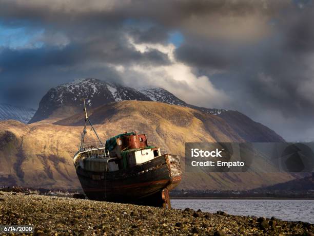 Long Abandoned Boat Corpach Stock Photo - Download Image Now - Ben Nevis, Scotland, Abandoned