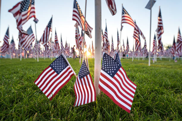 istock American Flags at 911 Memorial 671472880