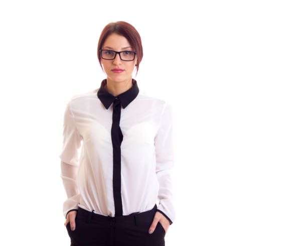 istock Young businesswoman with glasses 671475786