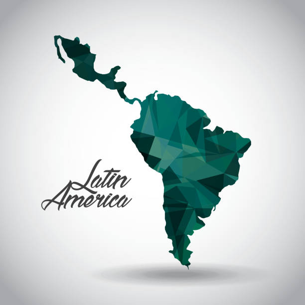 latin america design latin america map icon over white background. colorful design. vector illustration latin america stock illustrations