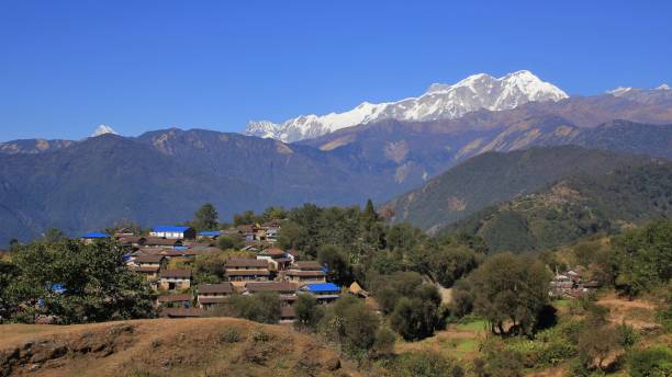 istock Gurung village Ghale Gaun and Annapurna range 671485626