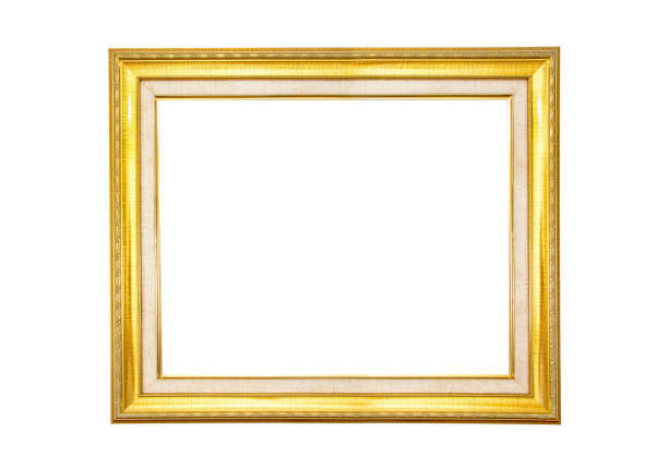 istock antique golden frame isolated on white background.Gold frame isolated.Golden frame 671500138
