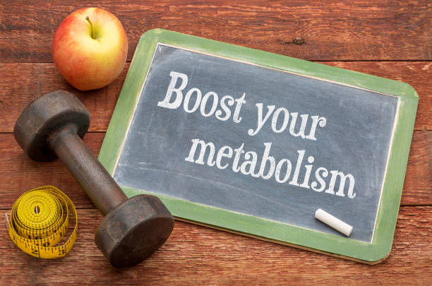 Boost your metabolism blackboard sign stock photo
