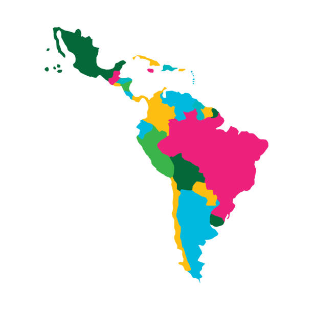 ラテン アメリカ地図 - the americas latin american and hispanic ethnicity map latin america点のイラスト素材／クリップアート素材／マンガ素材／アイコン素材