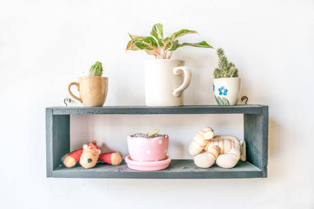 istock small doll and plant in pot decoration on wood frame 671534076