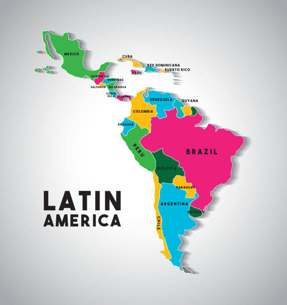 ラテン アメリカ地図 - the americas latin american and hispanic ethnicity map latin america点のイラスト素材／クリップアート素材／マンガ素材／アイコン素材