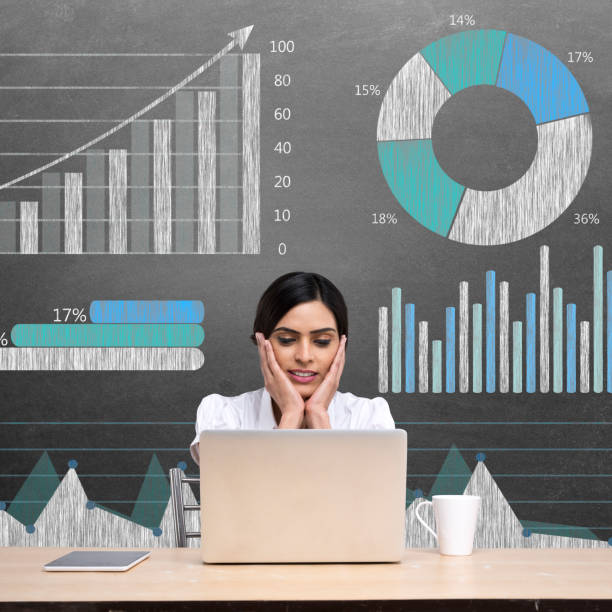 istock Confused businesswoman working on laptop 671550870