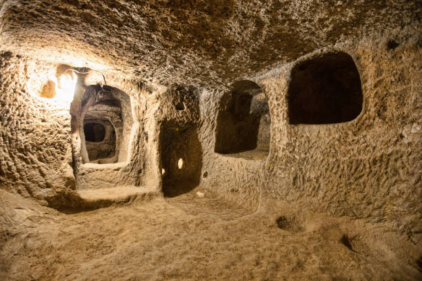 cave city in Cappadocia Turkey stock photo