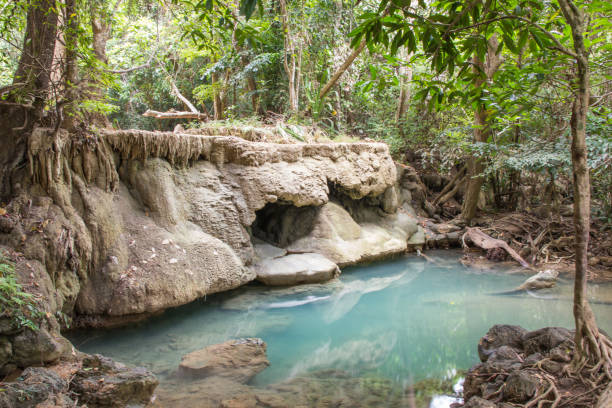 bella cascata in thailandia - stream river water spring foto e immagini stock