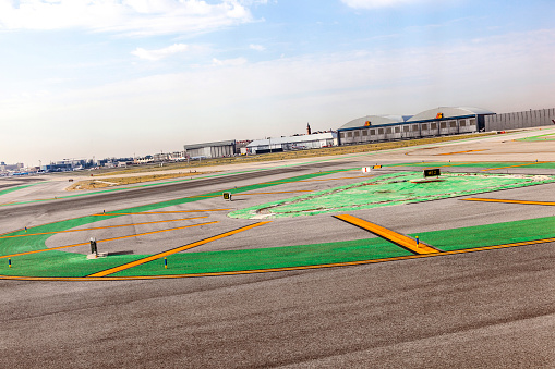 runway at  Barajay Airport  in Madrid, Spain.