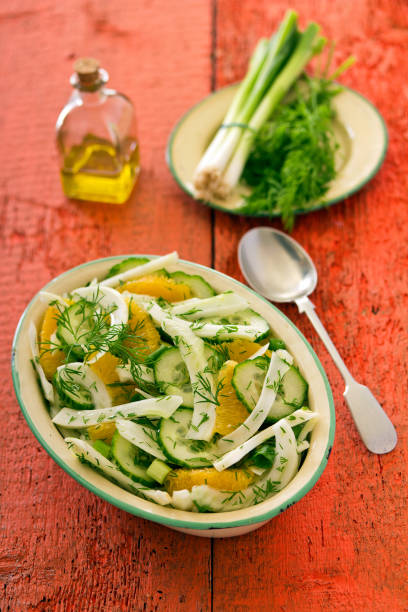 istock Cucumber, fennel orange dill salad 671579844