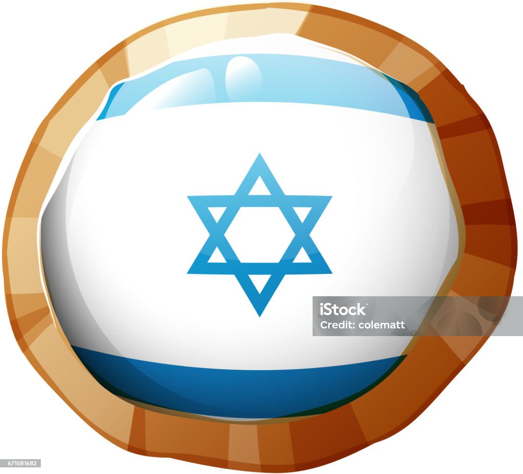 Flag Israel Rund Israel Flag On Round Frame Stock Illustration - Download Image Now ...