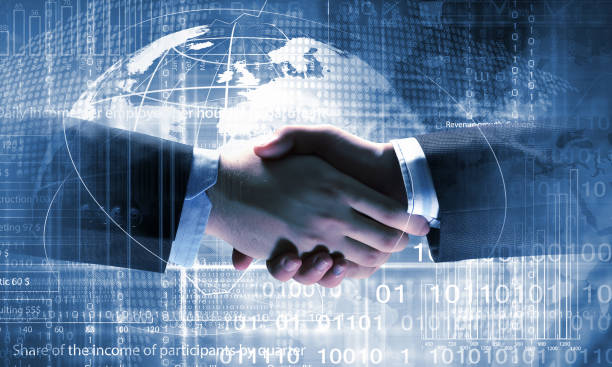 istock Business partners greeting each other. Mixed media . Mixed media 671586252