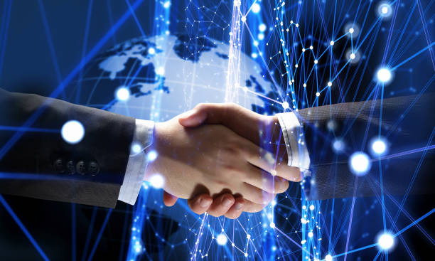 istock Business partners greeting each other. Mixed media . Mixed media 671593716