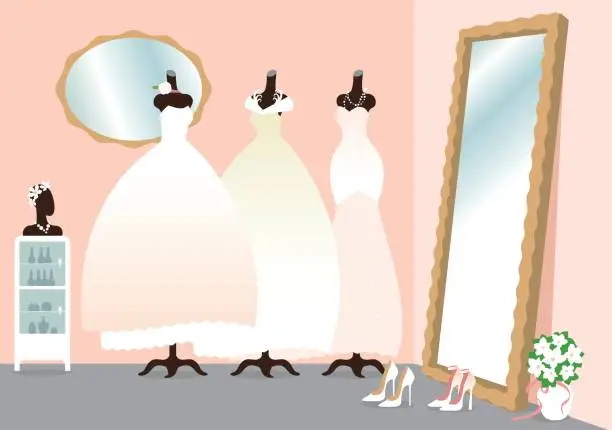Vector illustration of Wedding salon