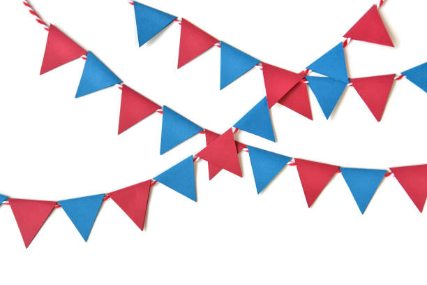 istock Bunting paper cut on white background - isolated 671614800