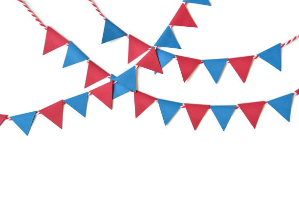 istock Bunting paper cut on white background - isolated 671614812