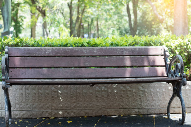 istock Bench classic and old style in public park at Thailand 671616320
