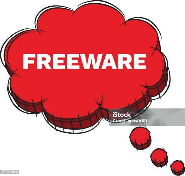 Vector Of Red 3d Speech Bubble Text Freeware Eps8 Stock Illustration - Download Image Now