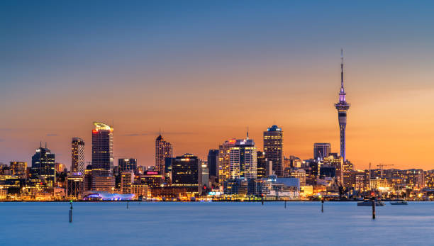 Auckland City Auckland City at sunset auckland region photos stock pictures, royalty-free photos & images