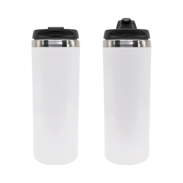 istock White steel bottle on isolated background with clipping path. 671629716