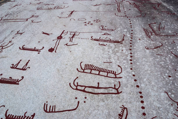 istock Rock carvings in Tanum 671630026
