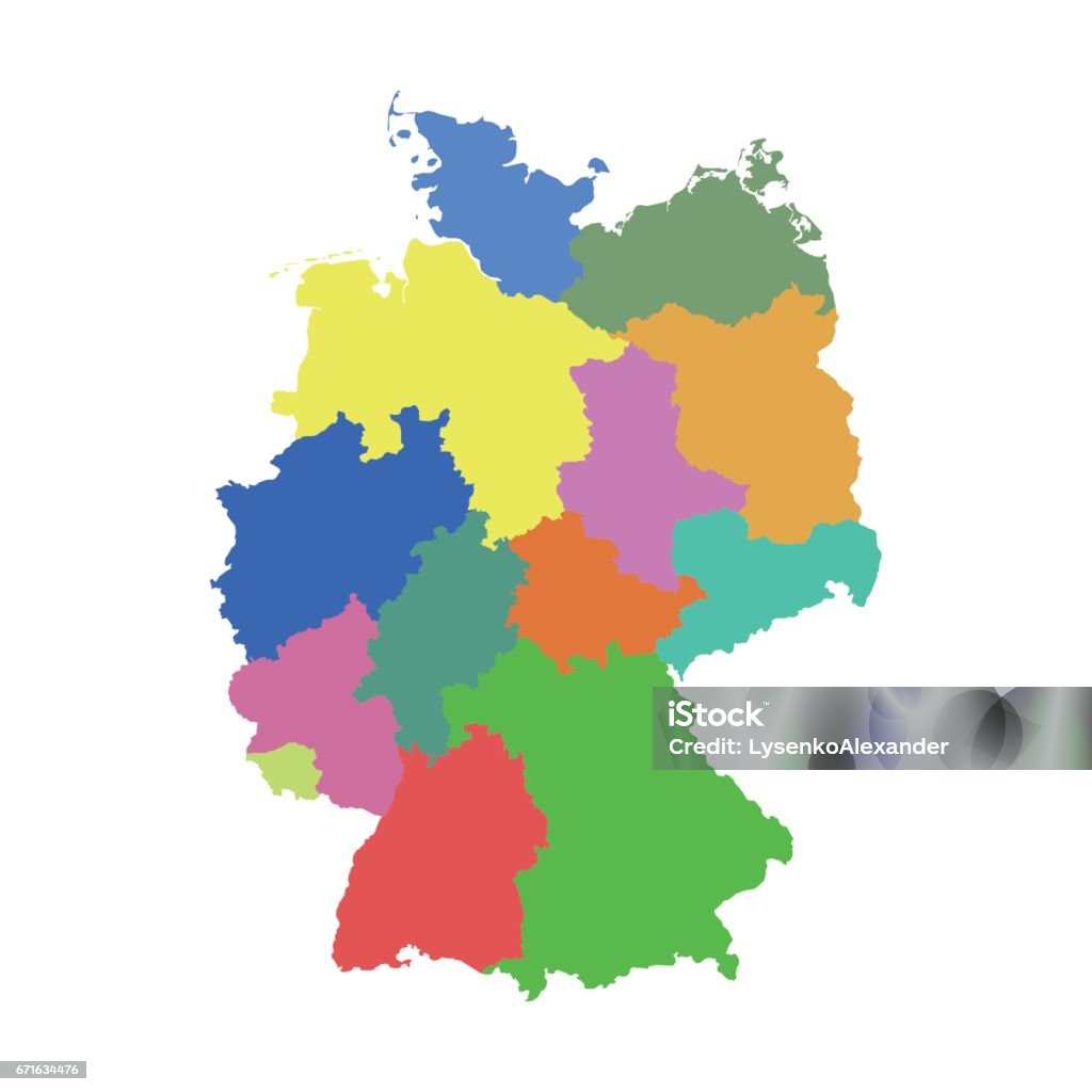 Bundesländer Deutschland Mit Hauptstädten Karte Deutschlandkarte Mit Bundesländern Flacher Vektor Stock Vektor Art und